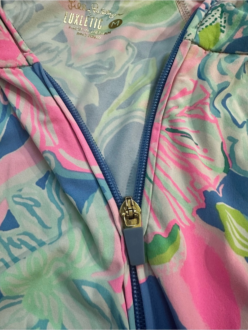 Lilly Pulitzer Blue Pink Green Floral Zip Jacket - Picture 5 of 9